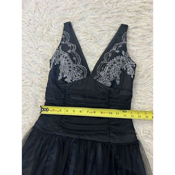 Scott McClintock Vintage Black Beaded Sleeveless Fit & Flare Cocktail Dress Sz 6 - Picture 5 of 12